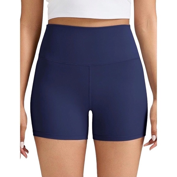 Women’s Bike Short We 1 Fit Bike/Workout/Yoga Navy Blue Shorts Size-M NWT - Picture 2 of 5